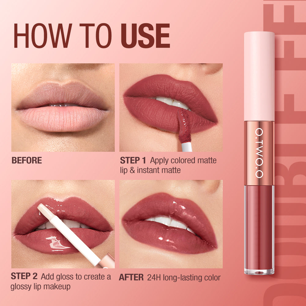 2-in-1 Long-Lasting Matte & Gloss Lipstick
