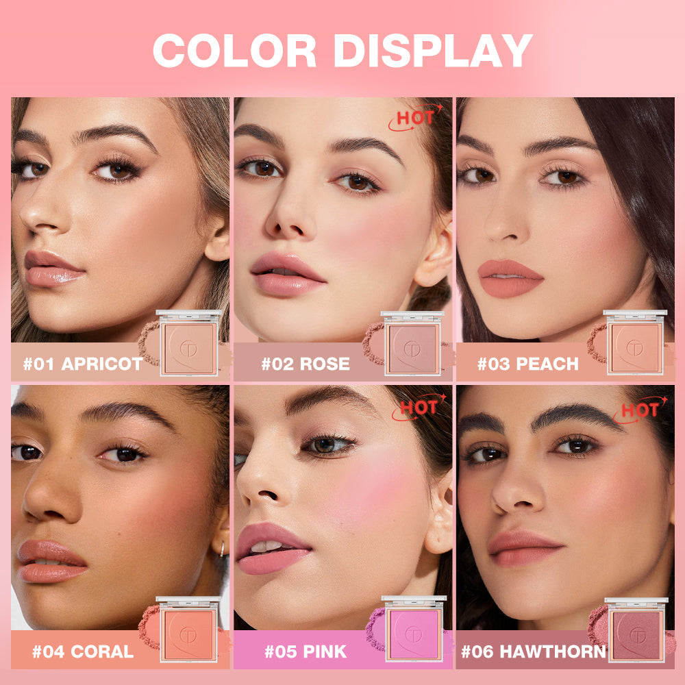 6 Color Blush Powder Palette Natural Glow