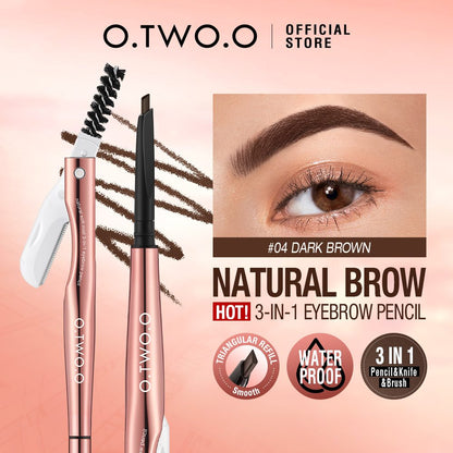 4 Colors Natural Soft Mist 3-in-1 Eyebrow Pencil