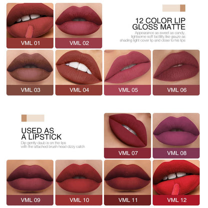 12 Colors Matte Liquid Lipstick