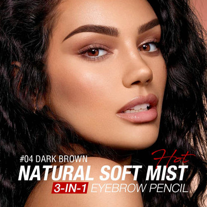 4 Colors Natural Soft Mist 3-in-1 Eyebrow Pencil