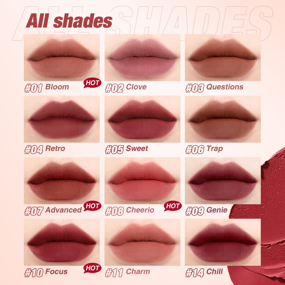 12 Colors Velvet Matte Lip & Cheek Mud