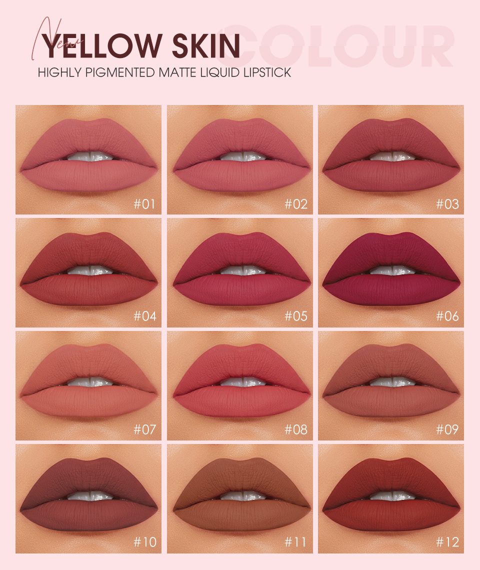 12 Colors High-Energy Heavy Mist Dry Matte Lip Glaze