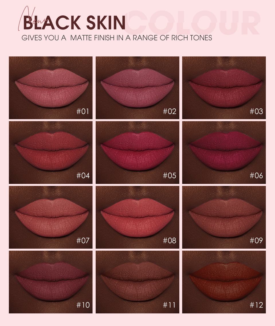 12 Colors High-Energy Heavy Mist Dry Matte Lip Glaze