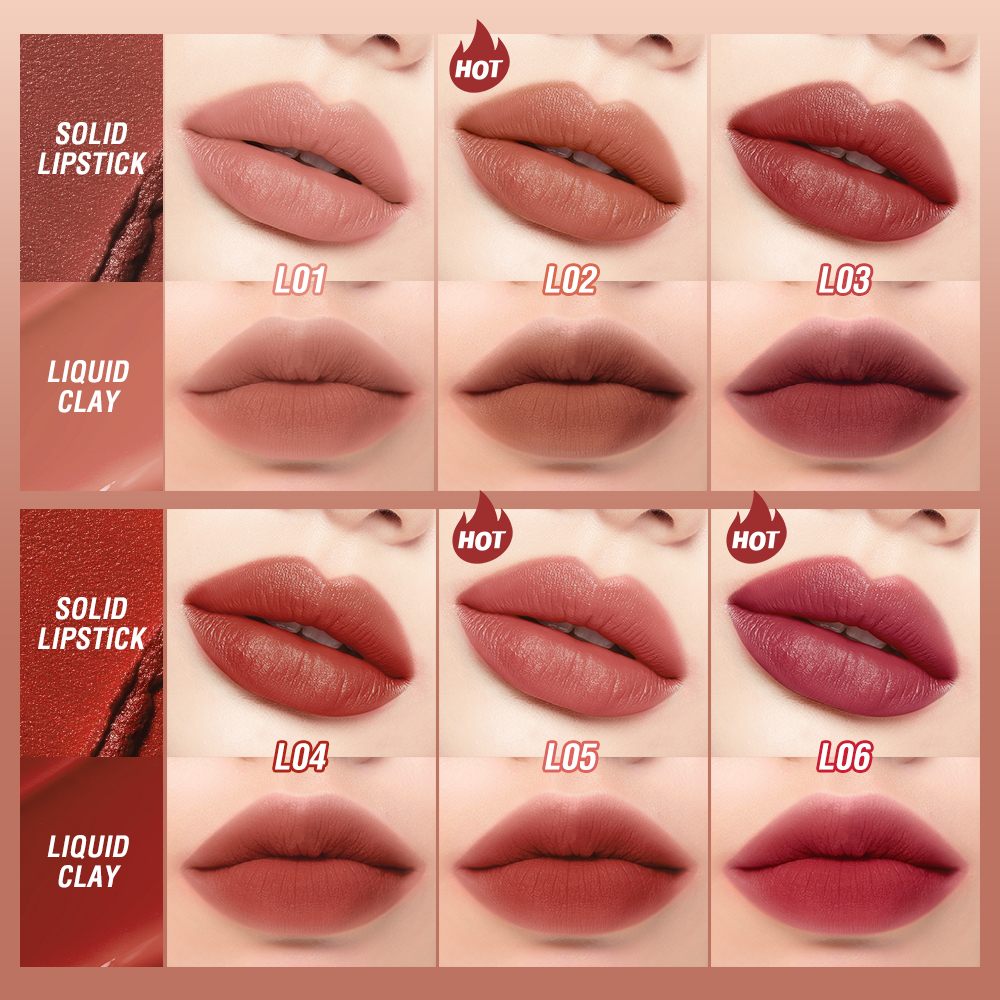 12 Colors Splendid Matte Double-Ended Lip Glaze & Lipstick