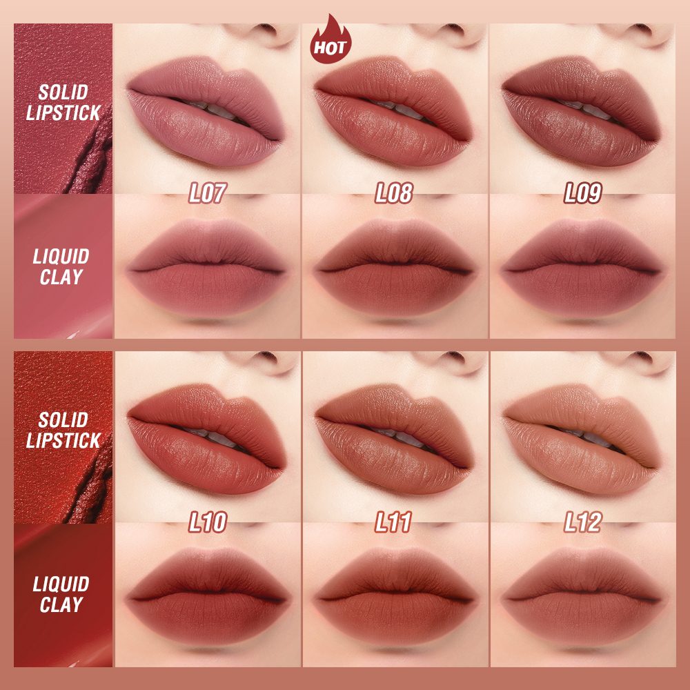 12 Colors Splendid Matte Double-Ended Lip Glaze & Lipstick