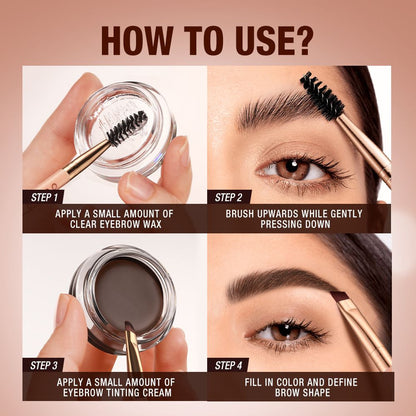 3 Colors Fluff Shaping Brow Wax & Brow Cream