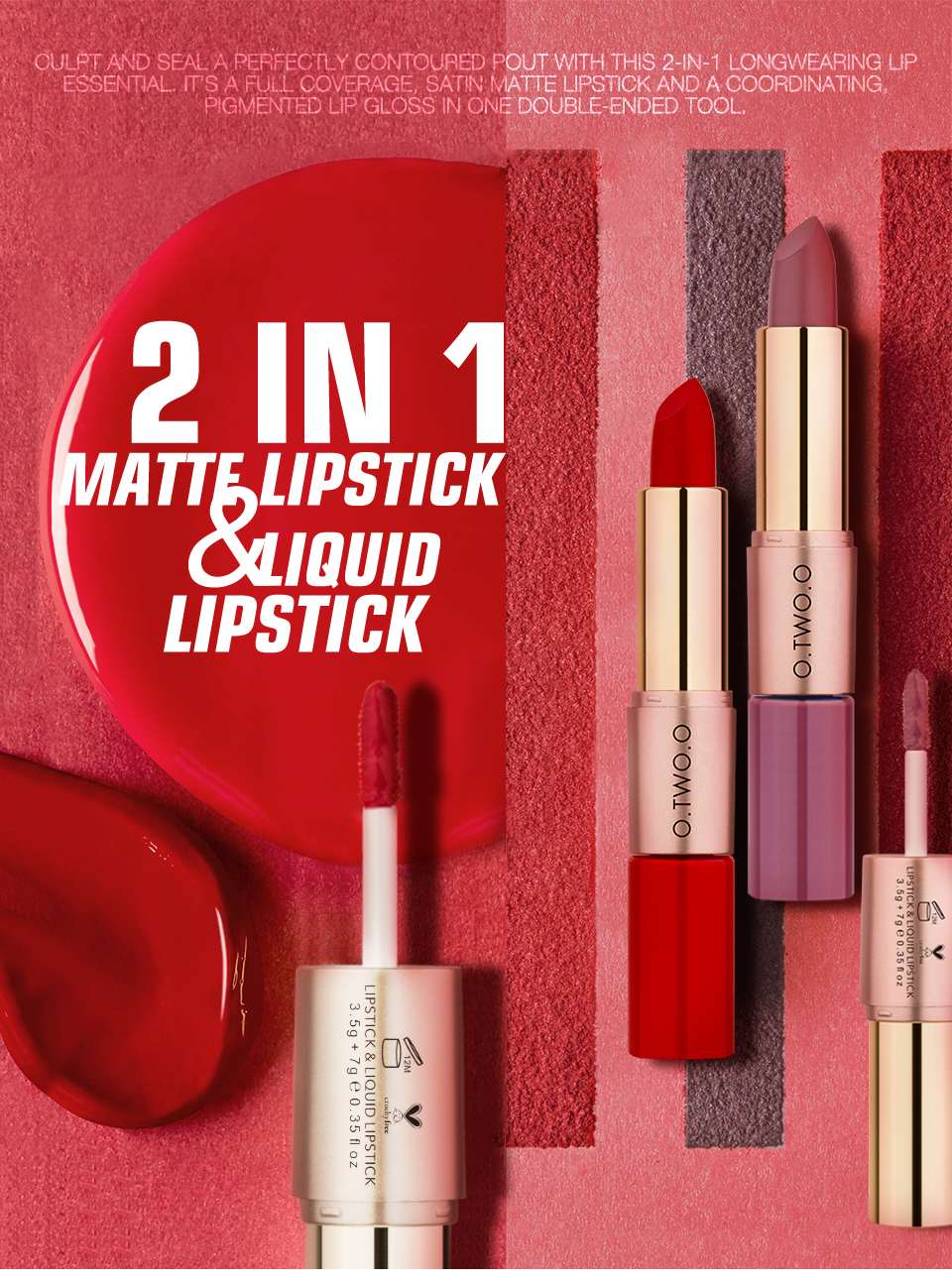 12 Colors 2 in 1 Matte Lipstick & Liquid Lipstick