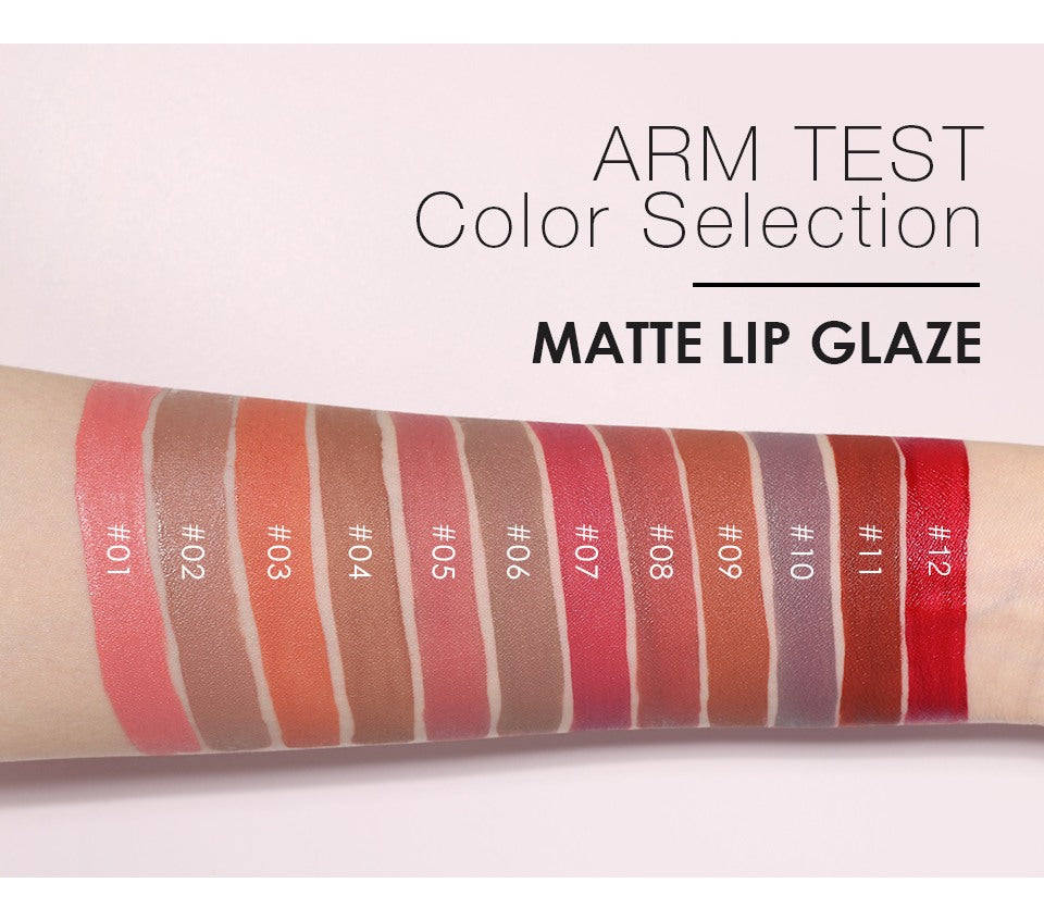 12 Colors Honey Velvet Matte Lip Glaze